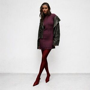 NWT Free People Autumn Chill Plaid Mini Dress